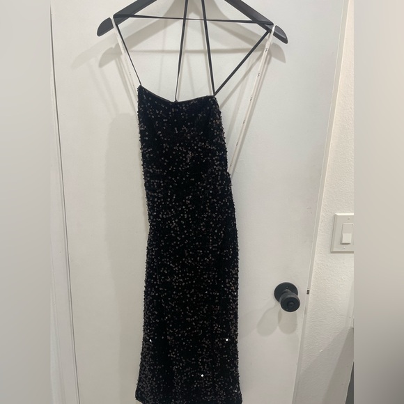 NEW YEARS EVE DRESS - Black sequin dress with corset style back. - Picture 2 of 10